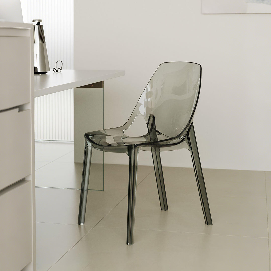 Transparent gray plastic dining chair with sleek modern design schmitt ghost chair made of acrylic