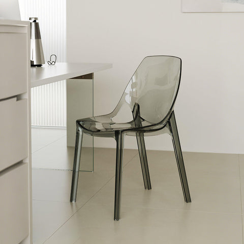 Transparent gray plastic dining chair with sleek modern design schmitt ghost chair made of acrylic