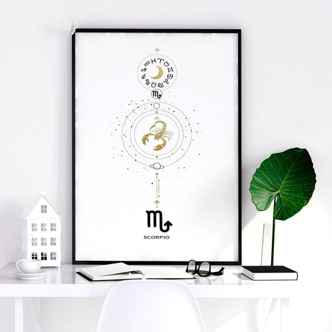 Scorpio Zodiac inspired wall art print