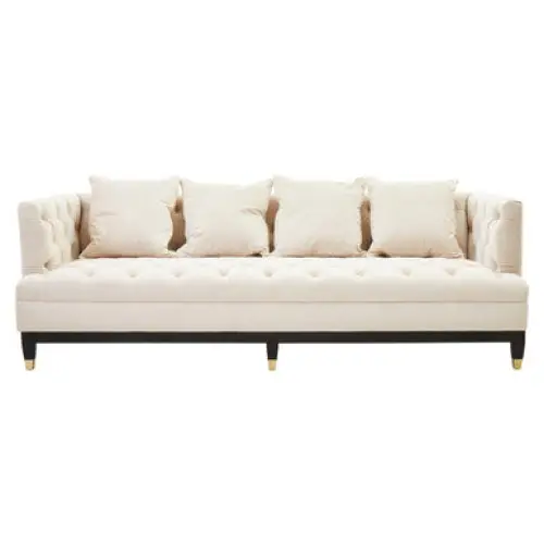 Sefira 3 Seat Viola Sand Fabric Sofa - Sofa