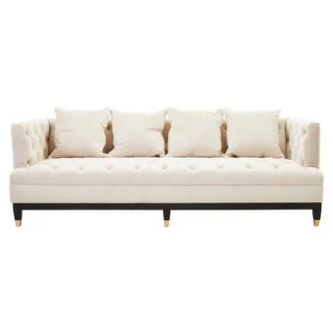 Sefira 3 Seat Viola Sand Fabric Sofa - Sofa