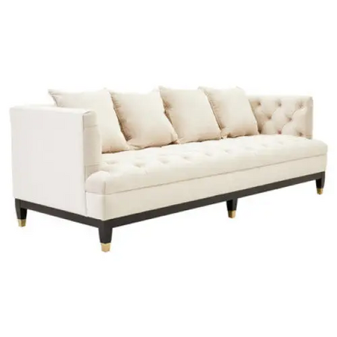 Sefira 3 Seat Viola Sand Fabric Sofa - Sofa