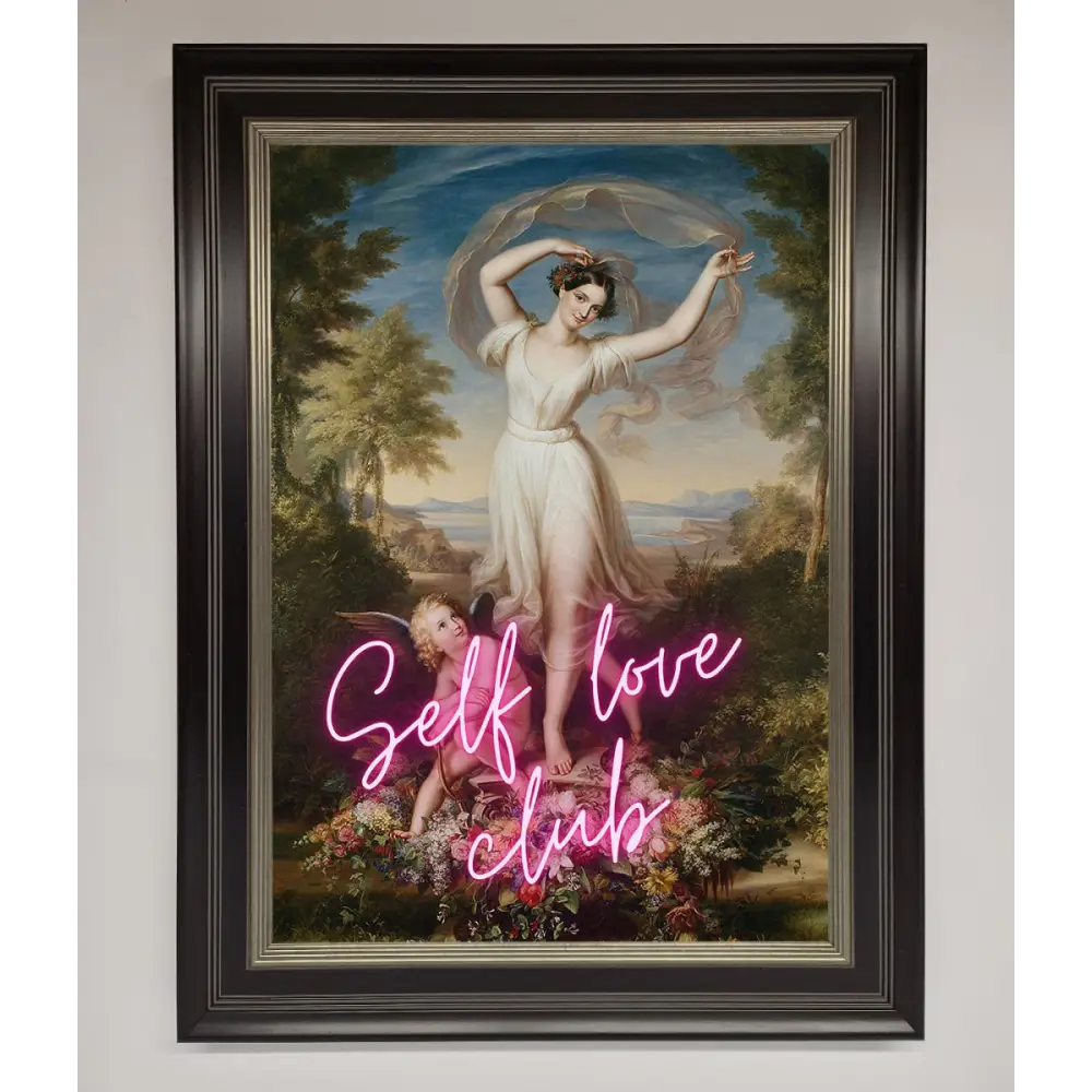 Self Love Club Framed Wall Art - A3 (29.7 x 42 cm) / Black Silver - Framed Print