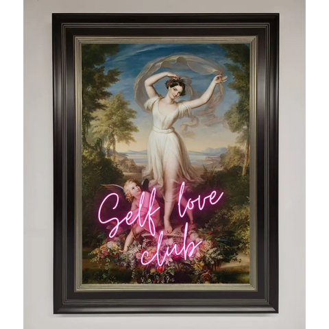 Self Love Club Framed Wall Art - A3 (29.7 x 42 cm) / Black Silver - Framed Print