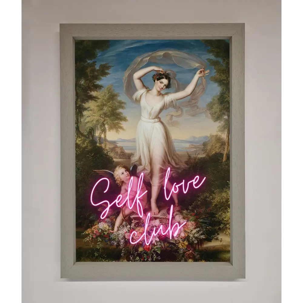 Self Love Club Framed Wall Art - A3 (29.7 x 42 cm) / Grey - Framed Print