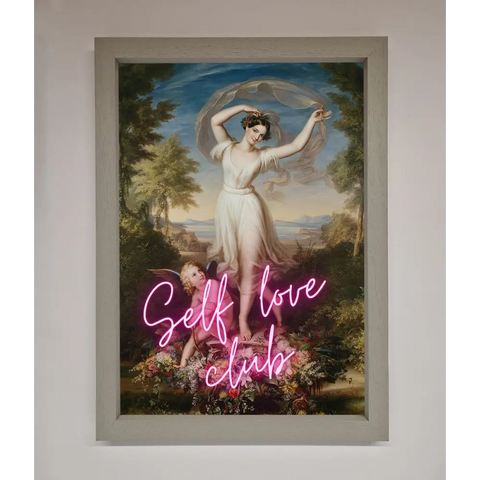 Self Love Club Framed Wall Art - A3 (29.7 x 42 cm) / Grey - Framed Print