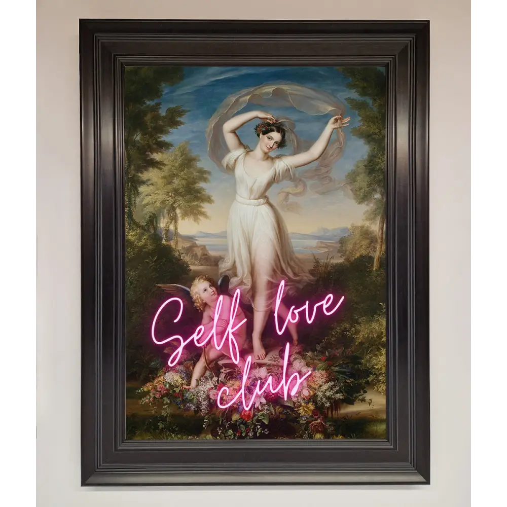 Self Love Club Framed Wall Art - A3 (29.7 x 42 cm) / Matt Black - Framed Print