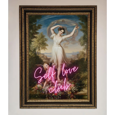 Self Love Club Framed Wall Art - A3 (29.7 x 42 cm) / Ornate Gold Black - Framed Print
