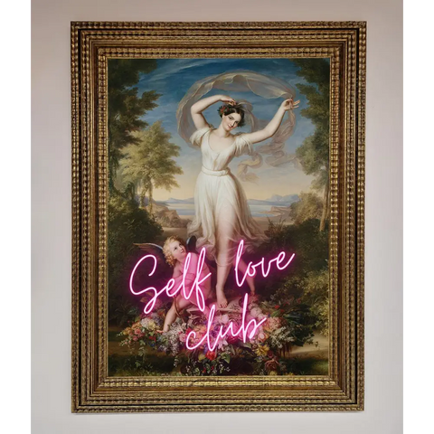 Self Love Club Framed Wall Art - A3 (29.7 x 42 cm) / Ornate Gold - Framed Print
