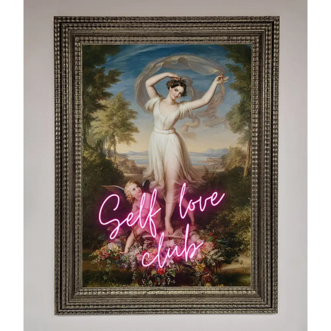 Self Love Club Framed Wall Art - A3 (29.7 x 42 cm) / Ornate Silver - Framed Print