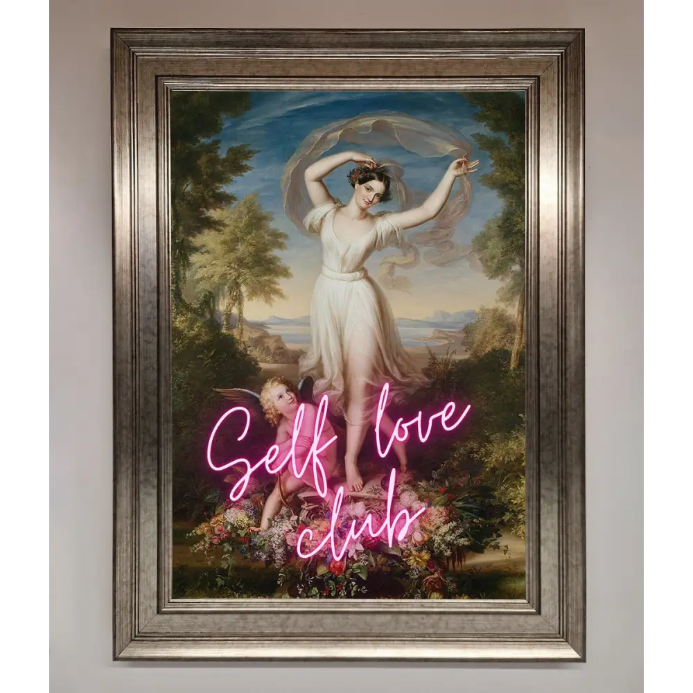 Self Love Club Framed Wall Art - A3 (29.7 x 42 cm) / Silver - Framed Print