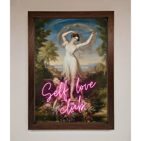 Self Love Club Framed Wall Art - A3 (29.7 x 42 cm) / Walnut - Framed Print