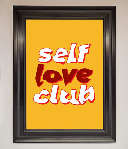 Self Love Club Quote Framed Wall Art