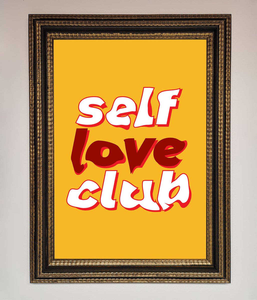 Self Love Club Quote Framed Wall Art