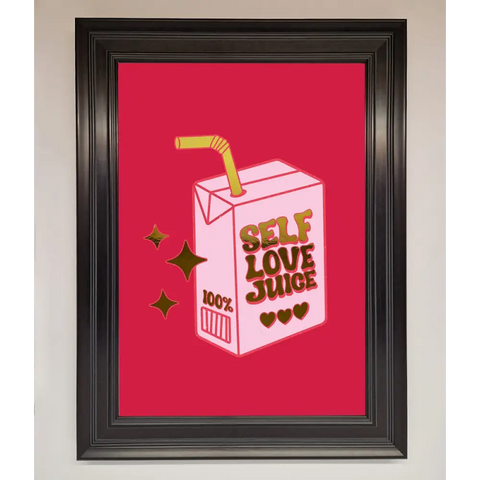 Self Love Juice Foil Print - A1 (59.4 x 84.1 cm) / Matt Black - Framed Print