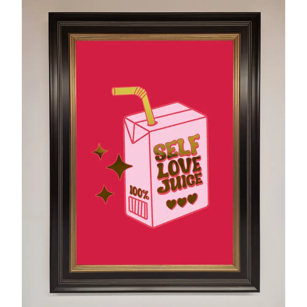 Self Love Juice Foil Print - B0 (100 x 141 cm) / Black Gold - Framed Print