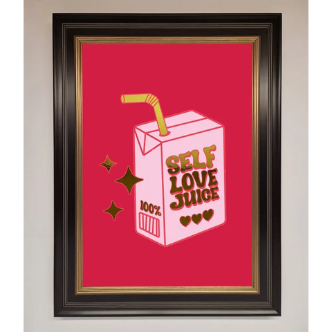 Self Love Juice Foil Print - B0 (100 x 141 cm) / Black Gold - Framed Print