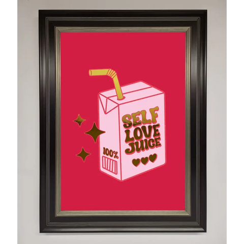 Self Love Juice Foil Print - B0 (100 x 141 cm) / Black Silver - Framed Print
