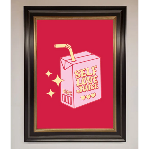Self Love Juice Framed Poster - A3 (29.7 x 42 cm) / Black Gold - Framed Print