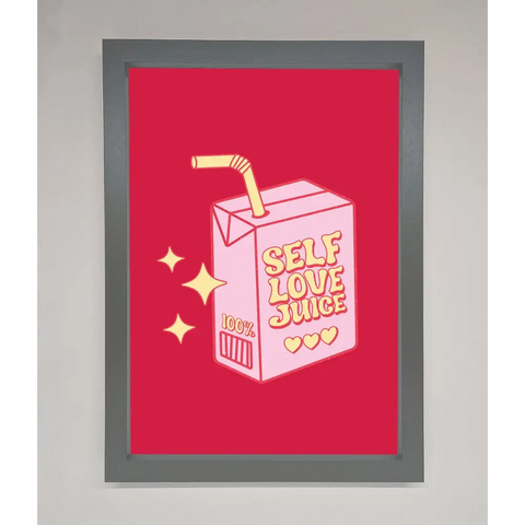 Self Love Juice Framed Poster - A3 (29.7 x 42 cm) / Dark Grey - Framed Print