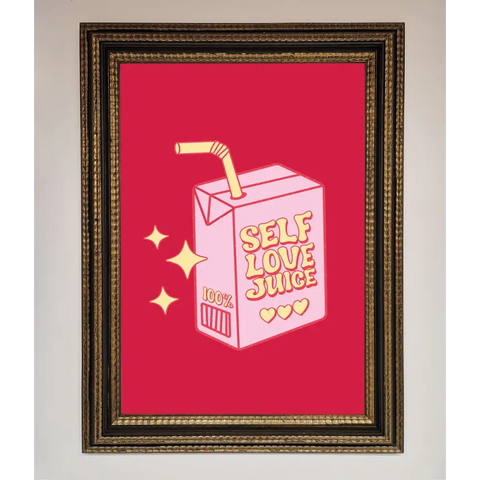 Self Love Juice Framed Poster - A3 (29.7 x 42 cm) / Ornate Gold Black - Framed Print