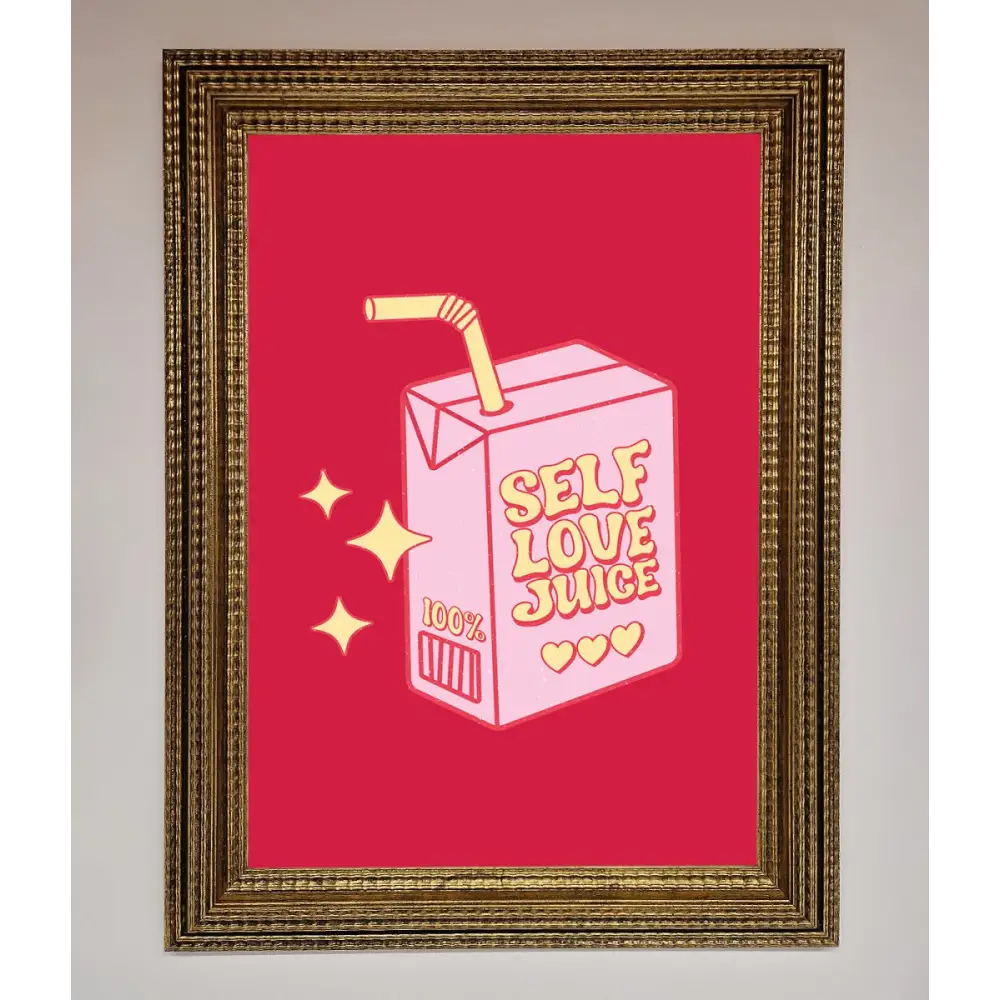 Self Love Juice Framed Poster - A3 (29.7 x 42 cm) / Ornate Gold - Framed Print
