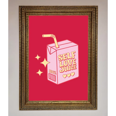Self Love Juice Framed Poster - A3 (29.7 x 42 cm) / Ornate Gold - Framed Print