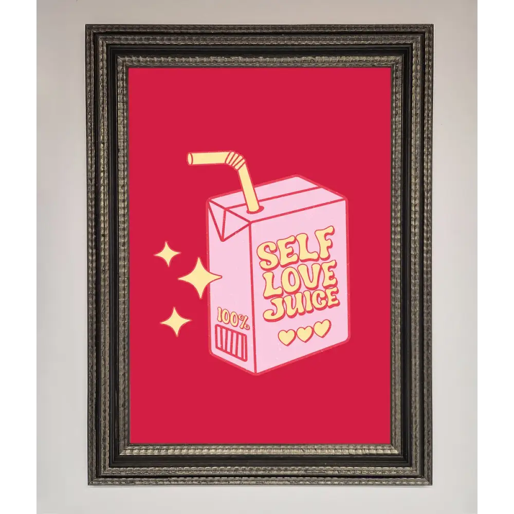 Self Love Juice Framed Poster - A3 (29.7 x 42 cm) / Ornate Silver Black - Framed Print