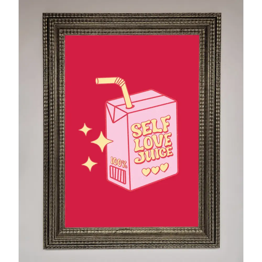 Self Love Juice Framed Poster - A3 (29.7 x 42 cm) / Ornate Silver - Framed Print