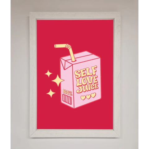 Self Love Juice Framed Poster - A3 (29.7 x 42 cm) / White - Framed Print