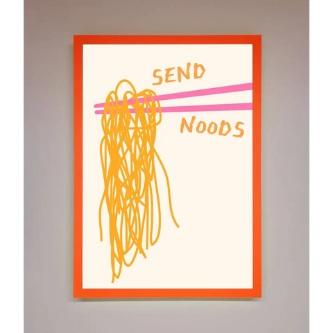 Send Noods Framed Poster - A3 (29.7 x 42 cm) / Neon Orange - Framed Print