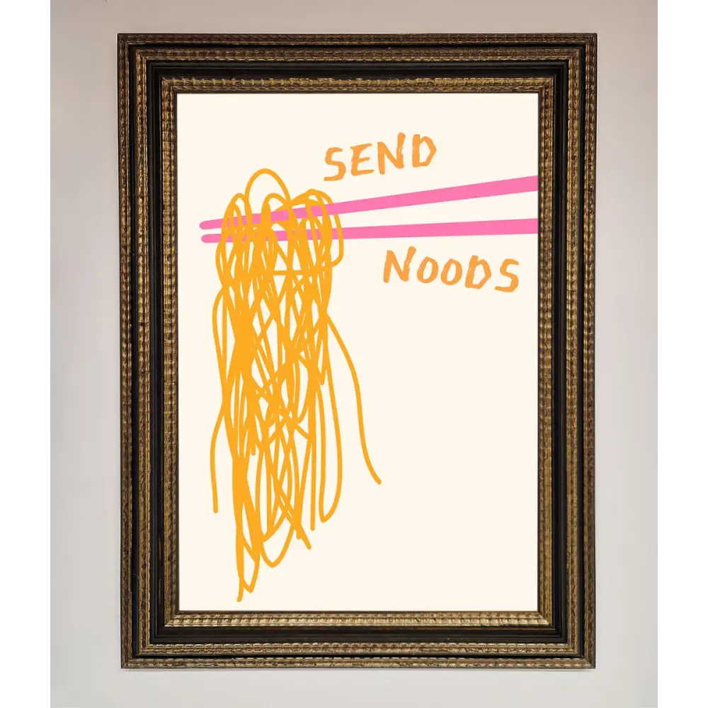 Send Noods Framed Poster - A3 (29.7 x 42 cm) / Ornate Gold Black - Framed Print