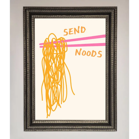 Send Noods Framed Poster - A3 (29.7 x 42 cm) / Ornate Silver Black - Framed Print