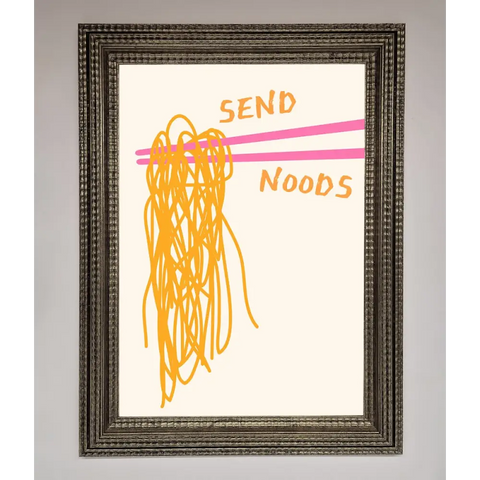 Send Noods Framed Poster - A3 (29.7 x 42 cm) / Ornate Silver - Framed Print