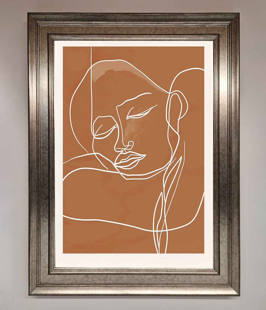 Sepia Lines Framed Wall Art