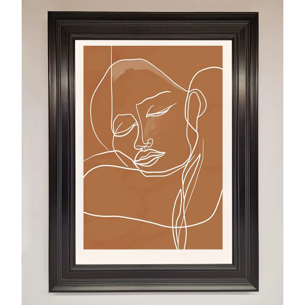 Sepia Lines Framed Wall Art - A1 (59.4 x 84.1 cm) / Matt Black - Framed Print