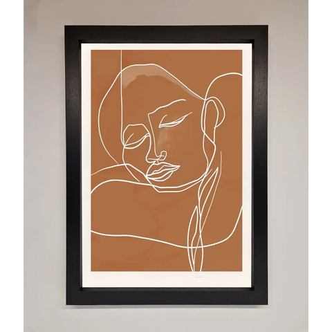 Sepia Lines Framed Wall Art - A3 (29.7 x 42 cm) / Black - Framed Print