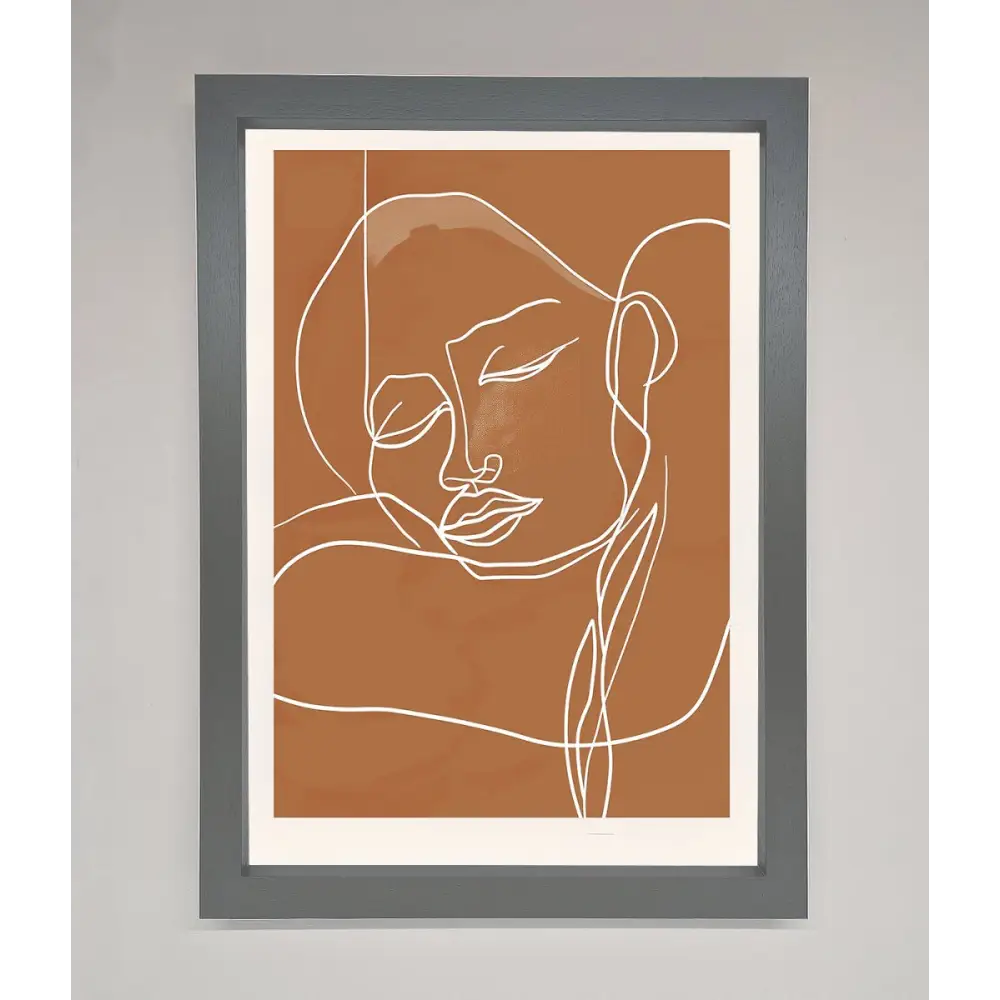 Sepia Lines Framed Wall Art - A3 (29.7 x 42 cm) / Dark Grey - Framed Print