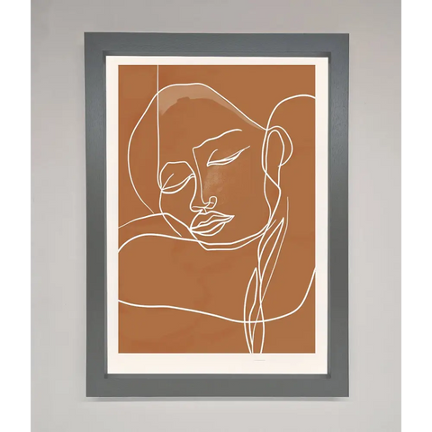 Sepia Lines Framed Wall Art - A3 (29.7 x 42 cm) / Dark Grey - Framed Print