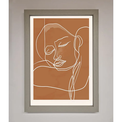 Sepia Lines Framed Wall Art - A3 (29.7 x 42 cm) / Grey - Framed Print