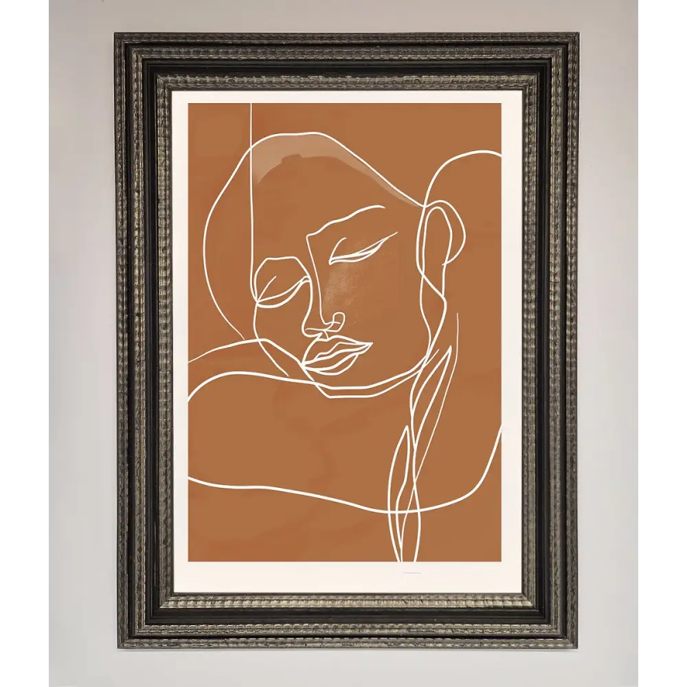 Sepia Lines Framed Wall Art - A3 (29.7 x 42 cm) / Ornate Silver Black - Framed Print