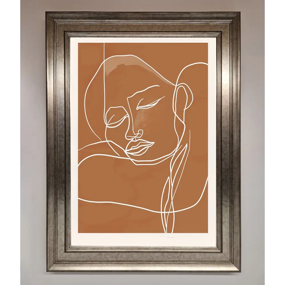 Sepia Lines Framed Wall Art - A3 (29.7 x 42 cm) / Silver - Framed Print