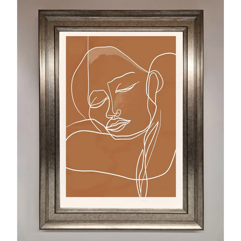 Sepia Lines Framed Wall Art - A3 (29.7 x 42 cm) / Silver - Framed Print