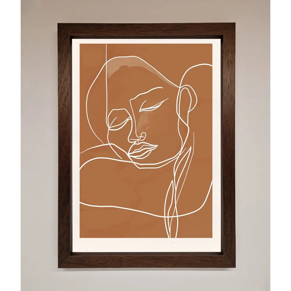 Sepia Lines Framed Wall Art - A3 (29.7 x 42 cm) / Walnut - Framed Print