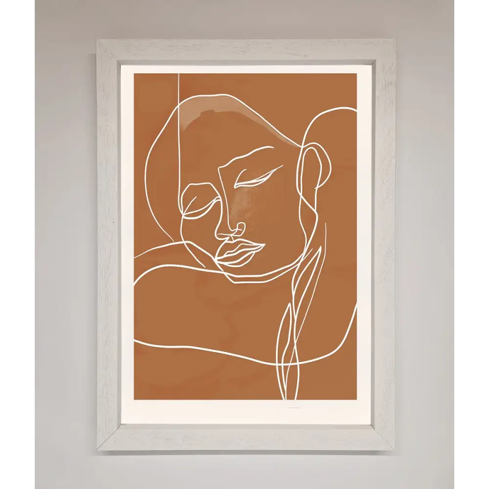 Sepia Lines Framed Wall Art - A3 (29.7 x 42 cm) / White - Framed Print