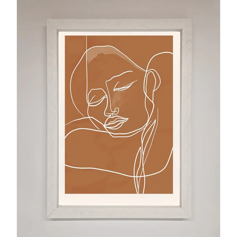 Sepia Lines Framed Wall Art - A3 (29.7 x 42 cm) / White - Framed Print