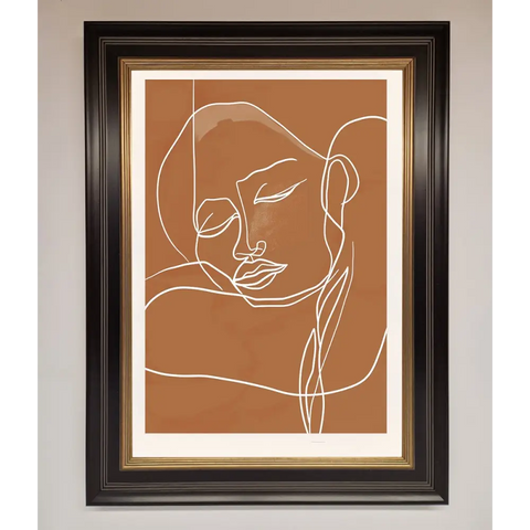 Sepia Lines Framed Wall Art - B0 (100 x 141 cm) / Black Gold - Framed Print