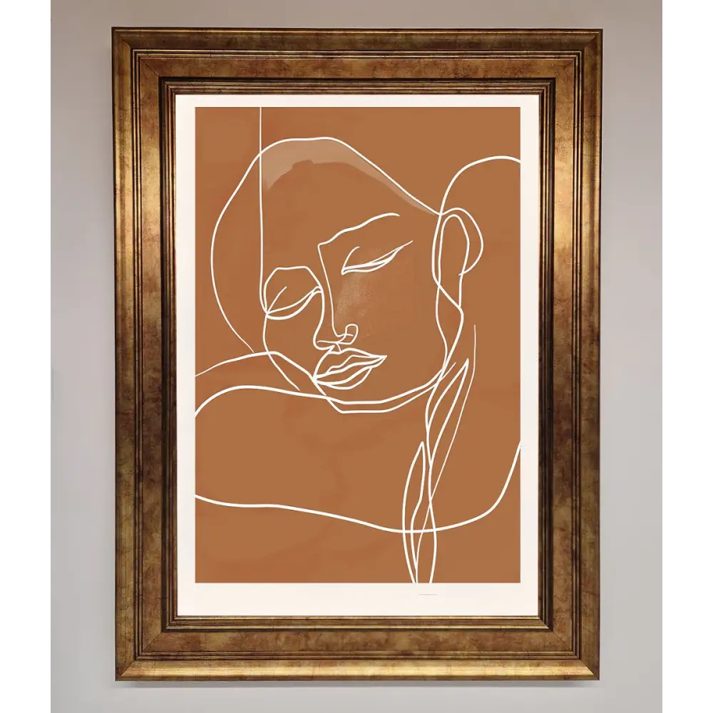 Sepia Lines Framed Wall Art - B0 (100 x 141 cm) / Bronze - Framed Print