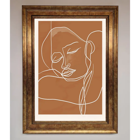 Sepia Lines Framed Wall Art - B0 (100 x 141 cm) / Bronze - Framed Print