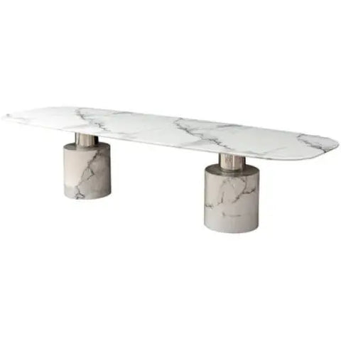 Sesto White Marble Dining Table